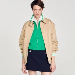 Mulheres Sandro Paris Cardiga De Beisebol Com Ziper