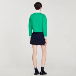 Mulheres Sandro Paris Cardiga De Beisebol Com Ziper