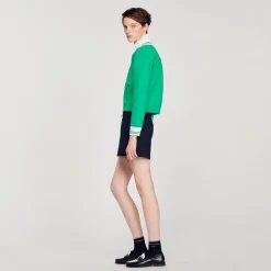 Mulheres Sandro Paris Cardiga De Beisebol Com Ziper