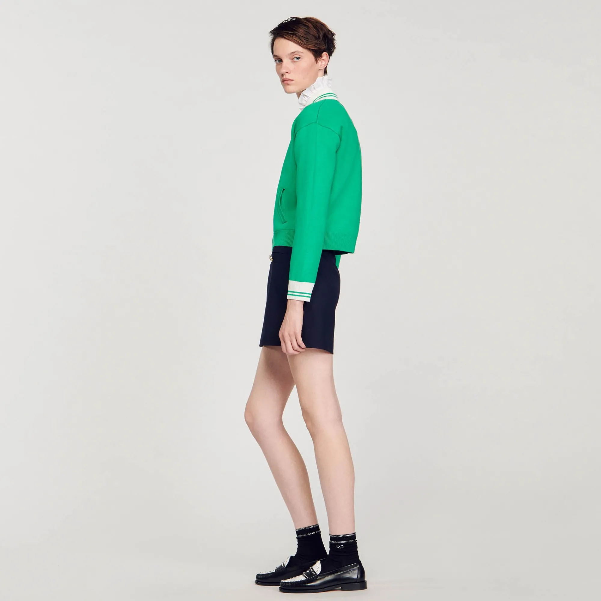 Mulheres Sandro Paris Cardiga De Beisebol Com Ziper