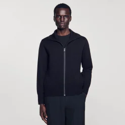 Homem Sandro Paris Cardiga De La Com Ziper