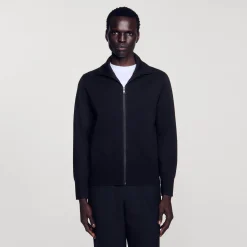 Homem Sandro Paris Cardiga De La Com Ziper