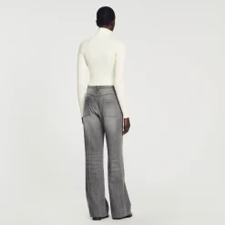 Mulheres Sandro Paris Cardiga De Malha Canelada