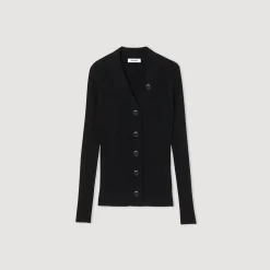 Mulheres Sandro Paris Cardiga De Viscose Certificado