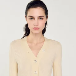 Mulheres Sandro Paris Cardiga De Viscose Certificado