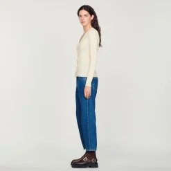 Mulheres Sandro Paris Cardiga De Viscose Certificado