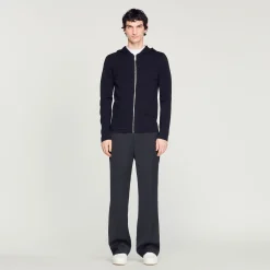 Homem Sandro Paris Cardigan Com Capuz E Ziper