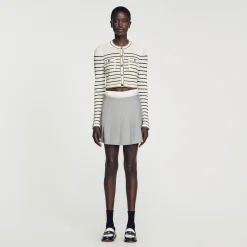 Mulheres Sandro Paris Cardigan Curto Listrado