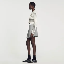 Mulheres Sandro Paris Cardigan Curto Listrado