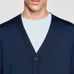 Homem Sandro Paris Cardigan De Malha