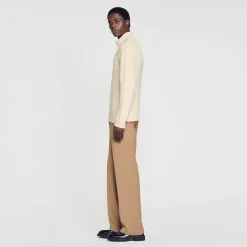 Homem Sandro Paris Cardigan De Malha Com Ziper