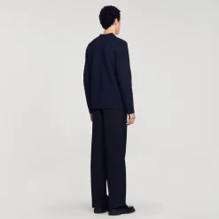 Homem Sandro Paris Cardigan De Malha Jacquard Flor