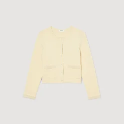 Mulheres Sandro Paris Cardigan Embelezado Com Pedra