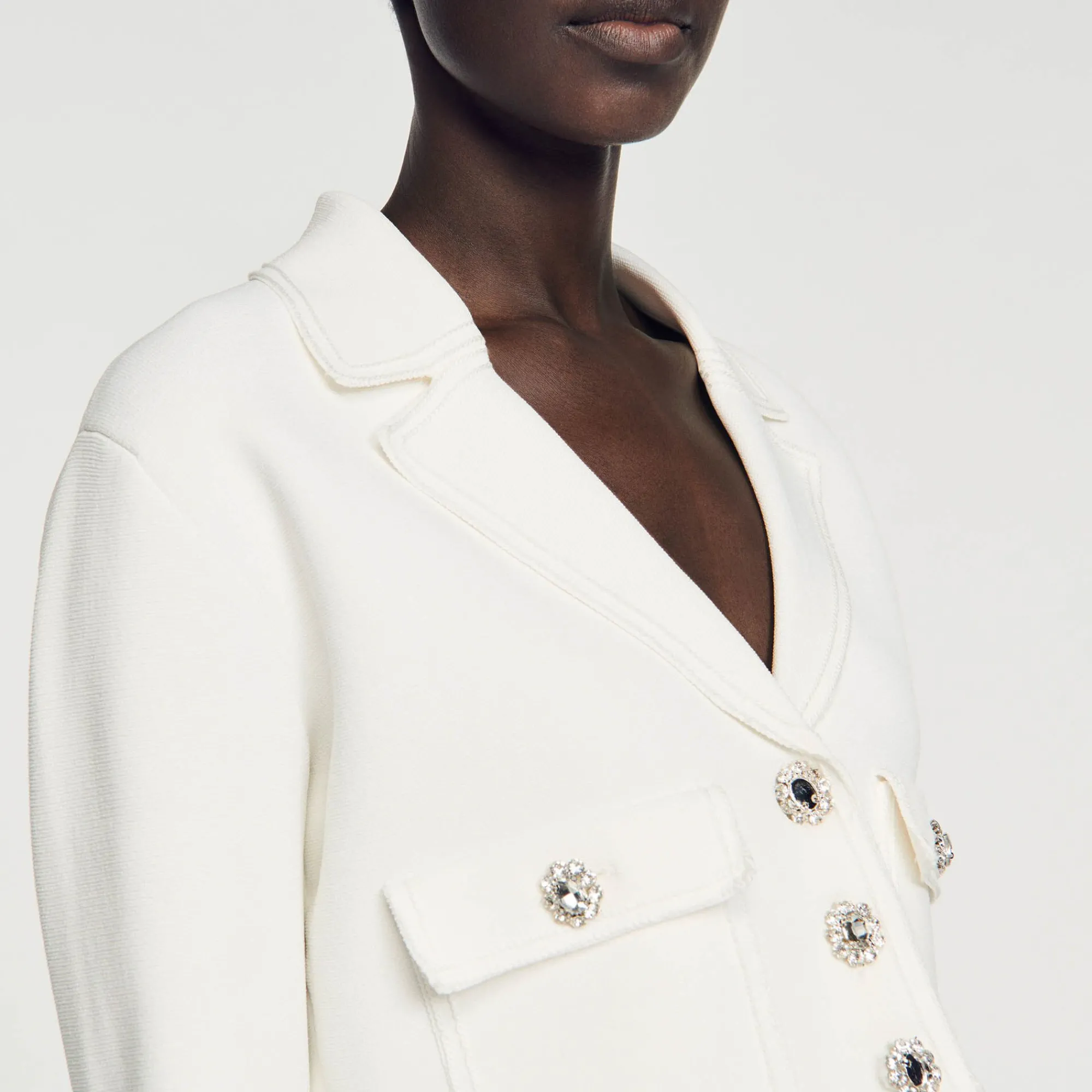 Mulheres Sandro Paris Casaco Cardiga Com Joias