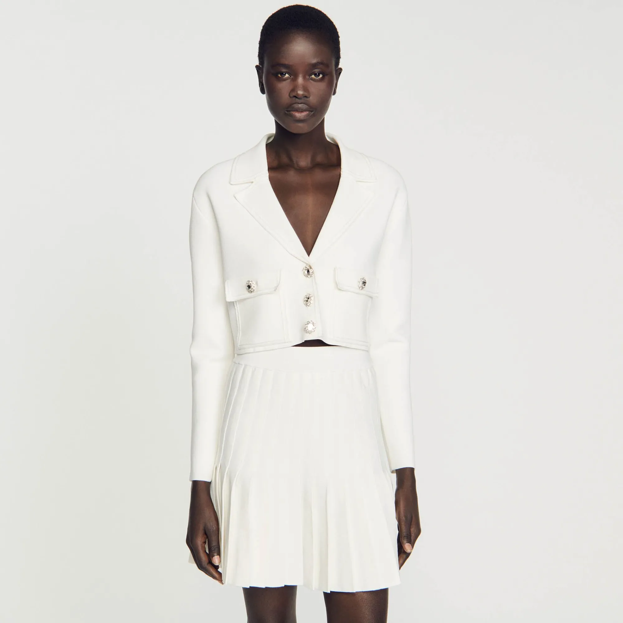 Mulheres Sandro Paris Casaco Cardiga Com Joias