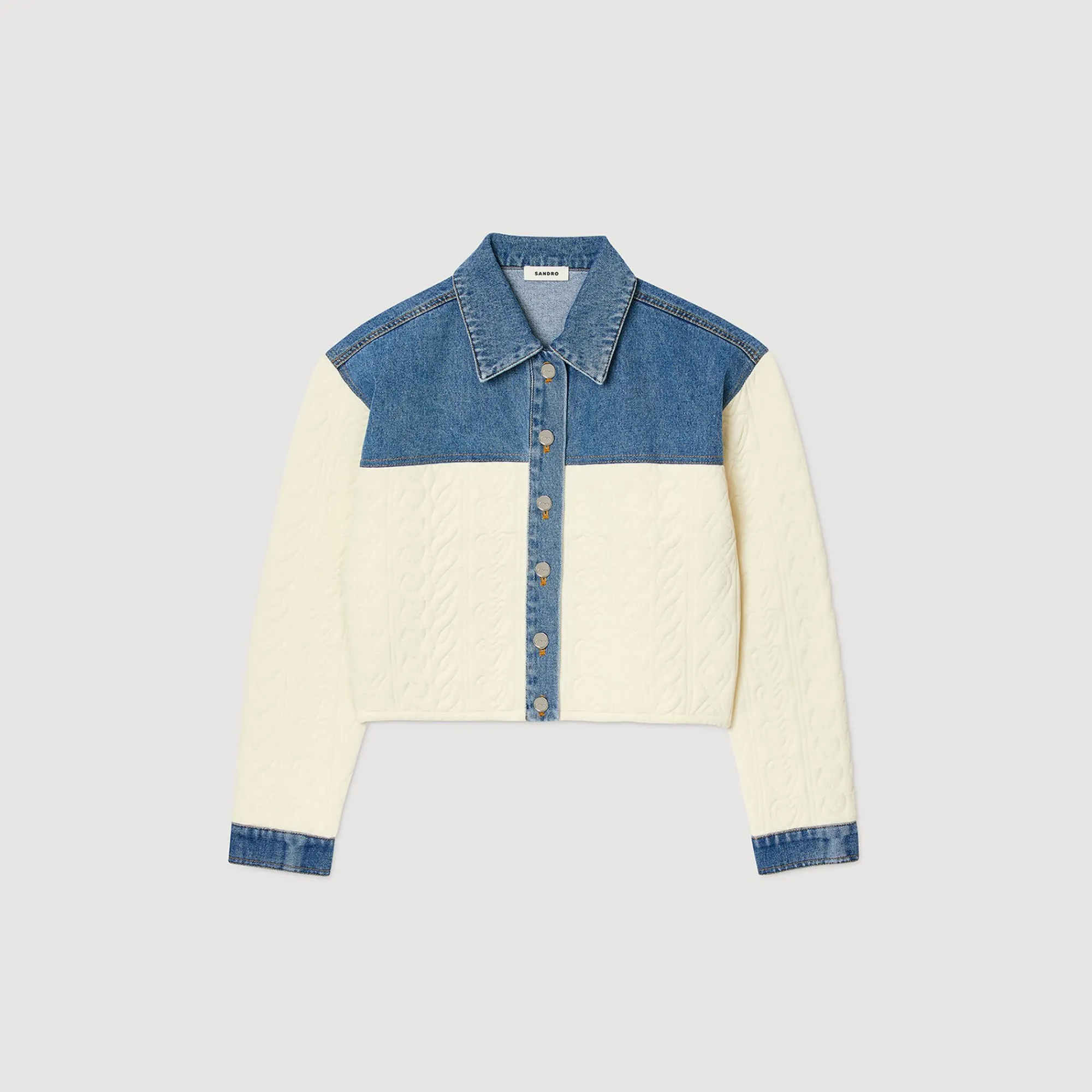 Mulheres Sandro Paris Casaco De Dois Materiais