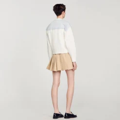 Mulheres Sandro Paris Casaco De Dois Materiais