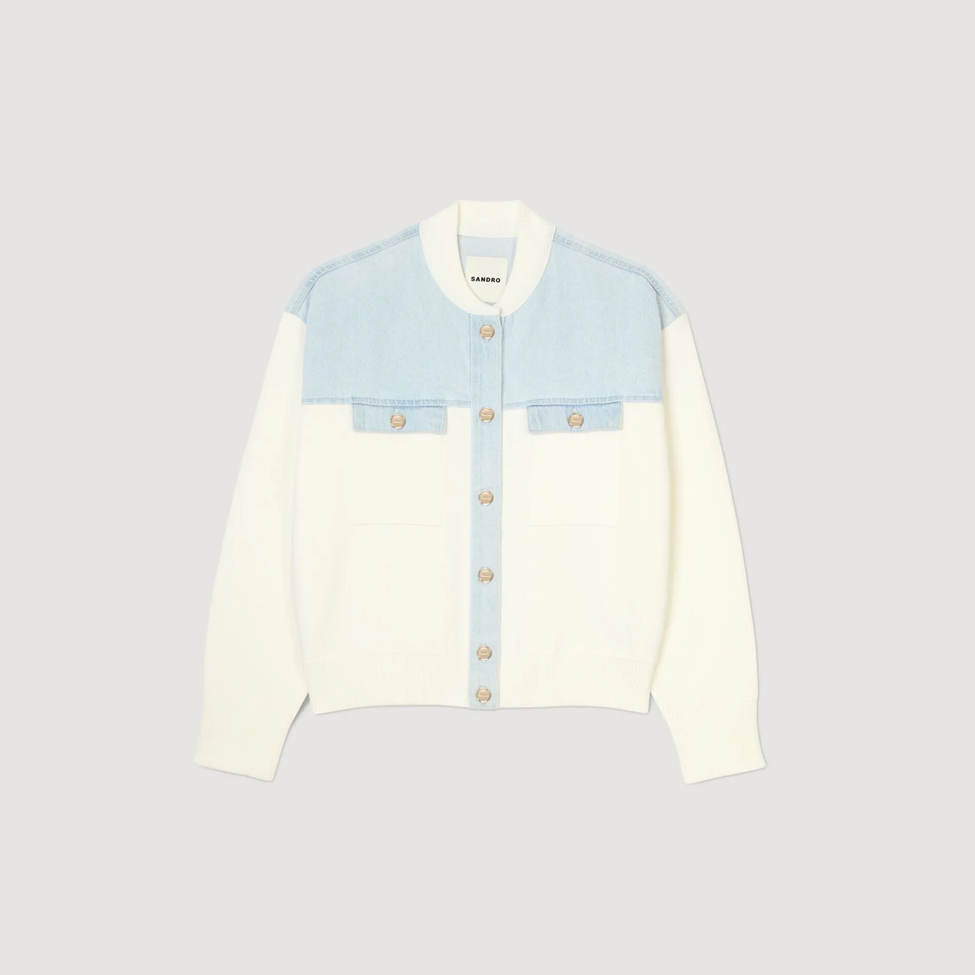 Mulheres Sandro Paris Casaco De Dois Materiais