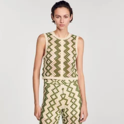 Mulheres Sandro Paris Colete De Croche