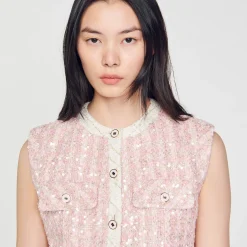 Mulheres Sandro Paris Colete De Sarja