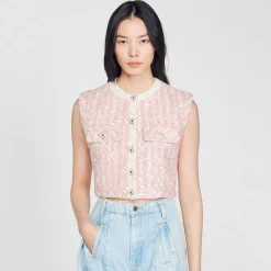 Mulheres Sandro Paris Colete De Sarja