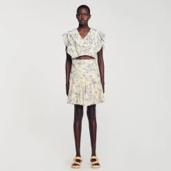 Mulheres Sandro Paris Cubra Com Flores E Babados