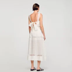 Mulheres Sandro Paris Culotes Longos Em Mistura De Linho