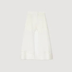 Mulheres Sandro Paris Culotes Longos Em Mistura De Linho