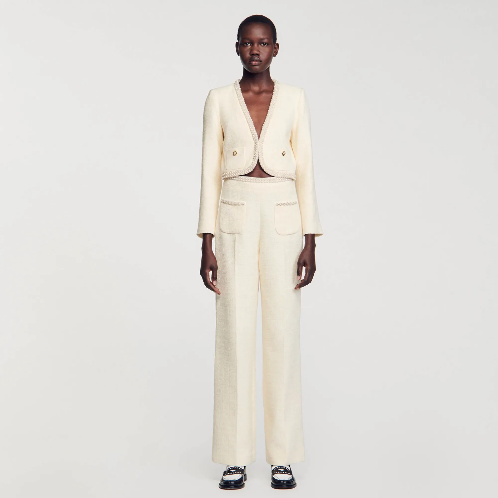 Mulheres Sandro Paris Jaqueta Curta De Sarja