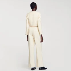 Mulheres Sandro Paris Jaqueta Curta De Sarja