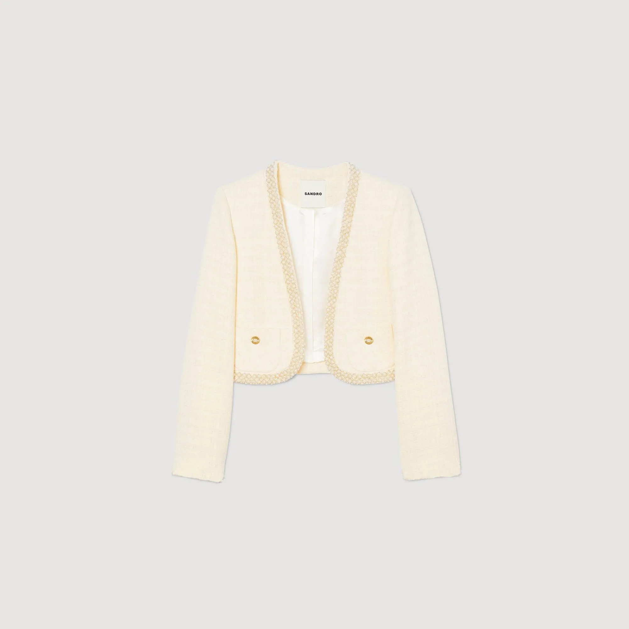 Mulheres Sandro Paris Jaqueta Curta De Sarja