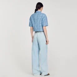 Mulheres Sandro Paris Jaqueta Curta De Tweed