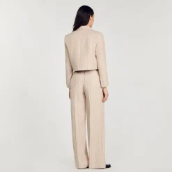 Mulheres Sandro Paris Jaqueta Curta Listrada