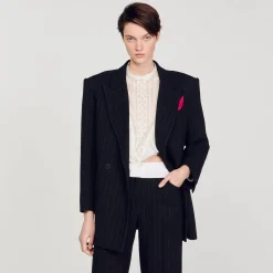 Mulheres Sandro Paris Jaqueta De Alfaiataria Oversized