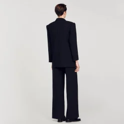 Mulheres Sandro Paris Jaqueta De Alfaiataria Oversized