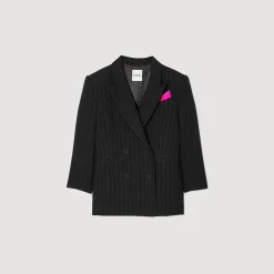 Mulheres Sandro Paris Jaqueta De Alfaiataria Oversized