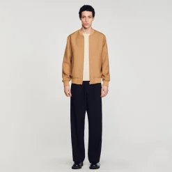 Homem Sandro Paris Jaqueta De Beisebol Com Ziper