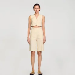 Mulheres Sandro Paris Jaqueta De Mistura De Linho