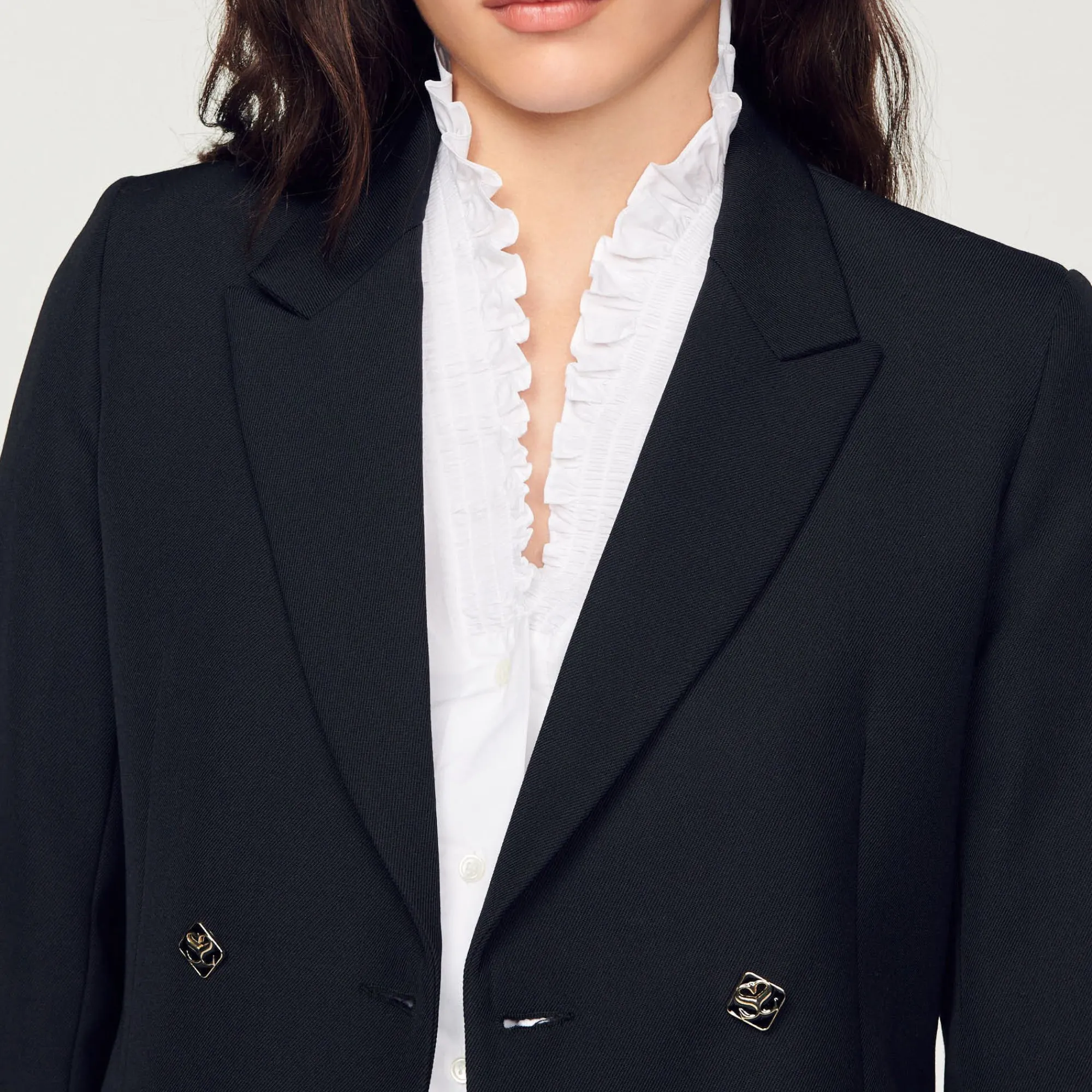 Mulheres Sandro Paris Jaqueta Sob Medida Com Peito Duplo