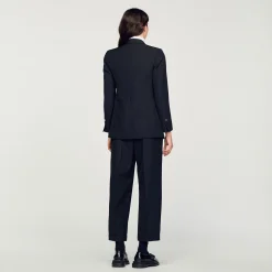 Mulheres Sandro Paris Jaqueta Sob Medida Com Peito Duplo