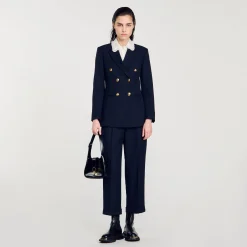 Mulheres Sandro Paris Jaqueta Sob Medida Com Peito Duplo