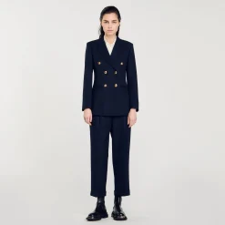 Mulheres Sandro Paris Jaqueta Sob Medida Com Peito Duplo