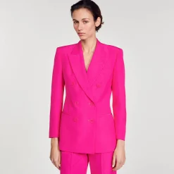 Mulheres Sandro Paris Jaqueta Trespassada