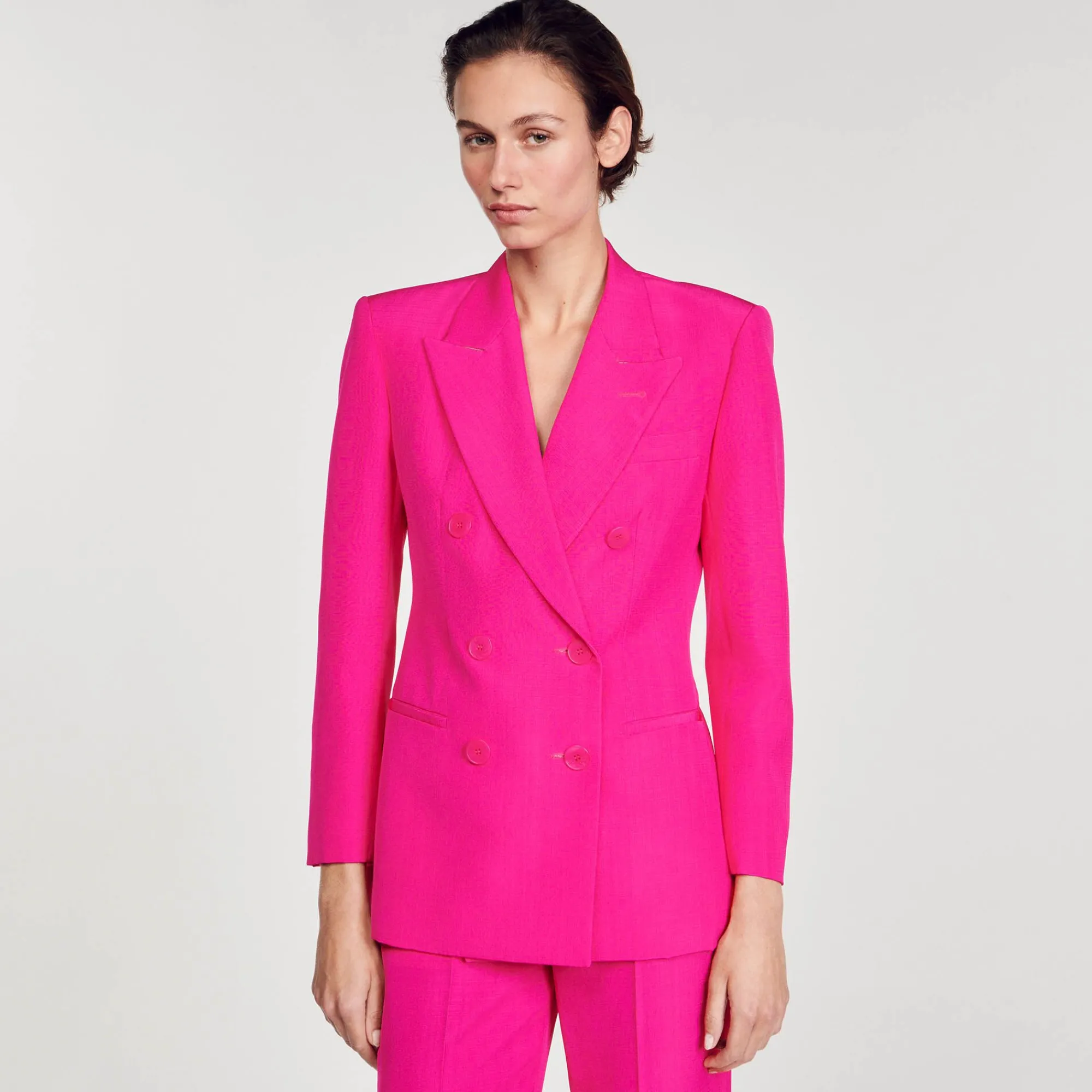 Mulheres Sandro Paris Jaqueta Trespassada