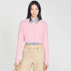 Mulheres Sandro Paris Jaqueta Tricotada