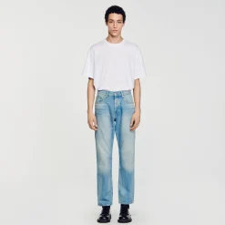Homem Sandro Paris Jeans Desbotados