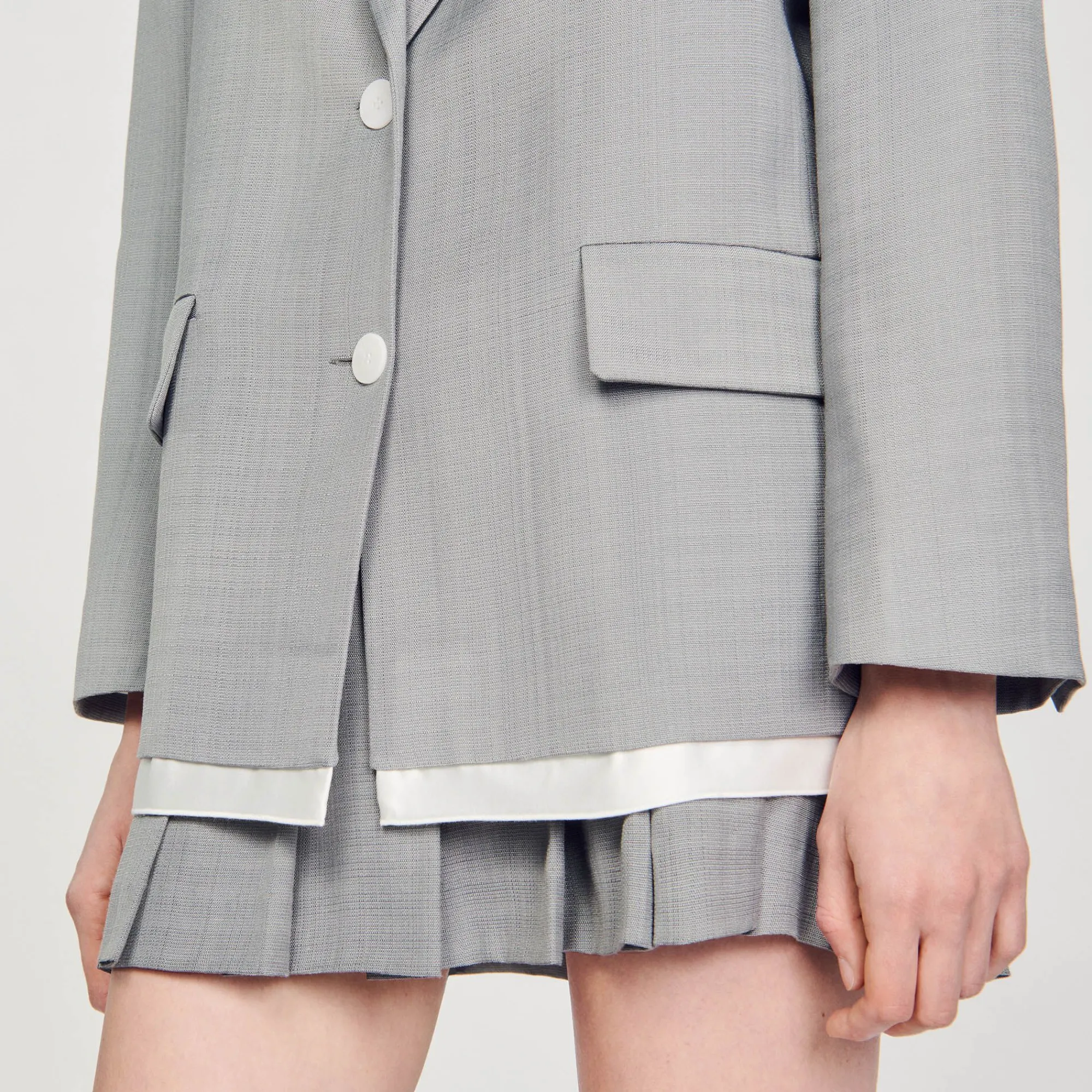 Mulheres Sandro Paris Paleto Com Acabamentos Acetinados