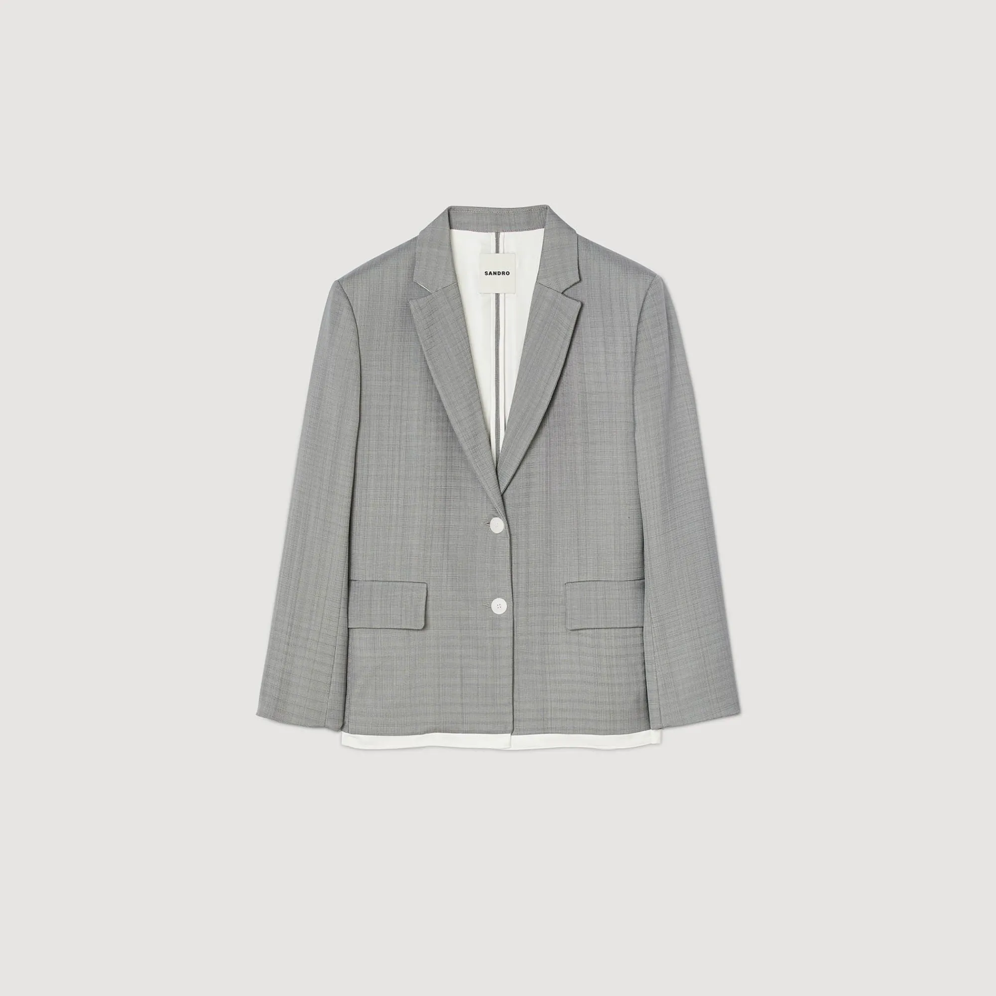 Mulheres Sandro Paris Paleto Com Acabamentos Acetinados