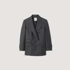 Mulheres Sandro Paris Paleto Listrado