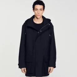 Homem Sandro Paris Parka Em Tecido Tecnico